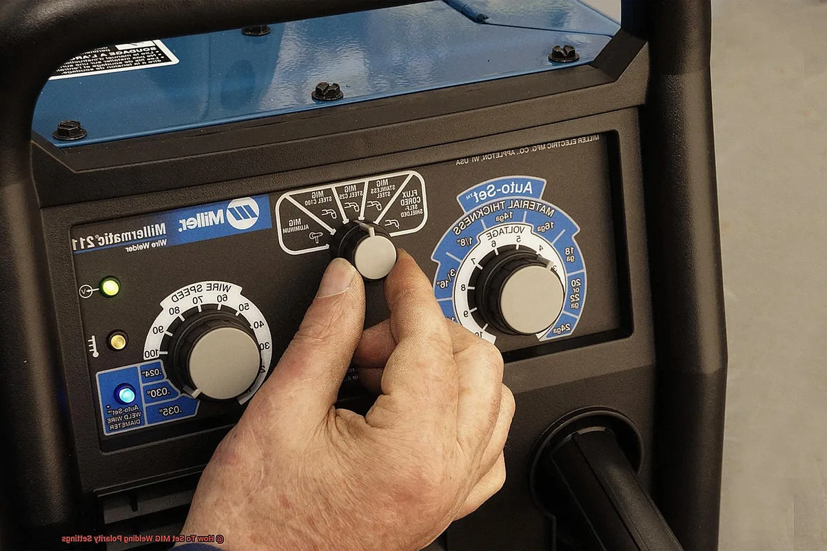 MIG welder controls interface