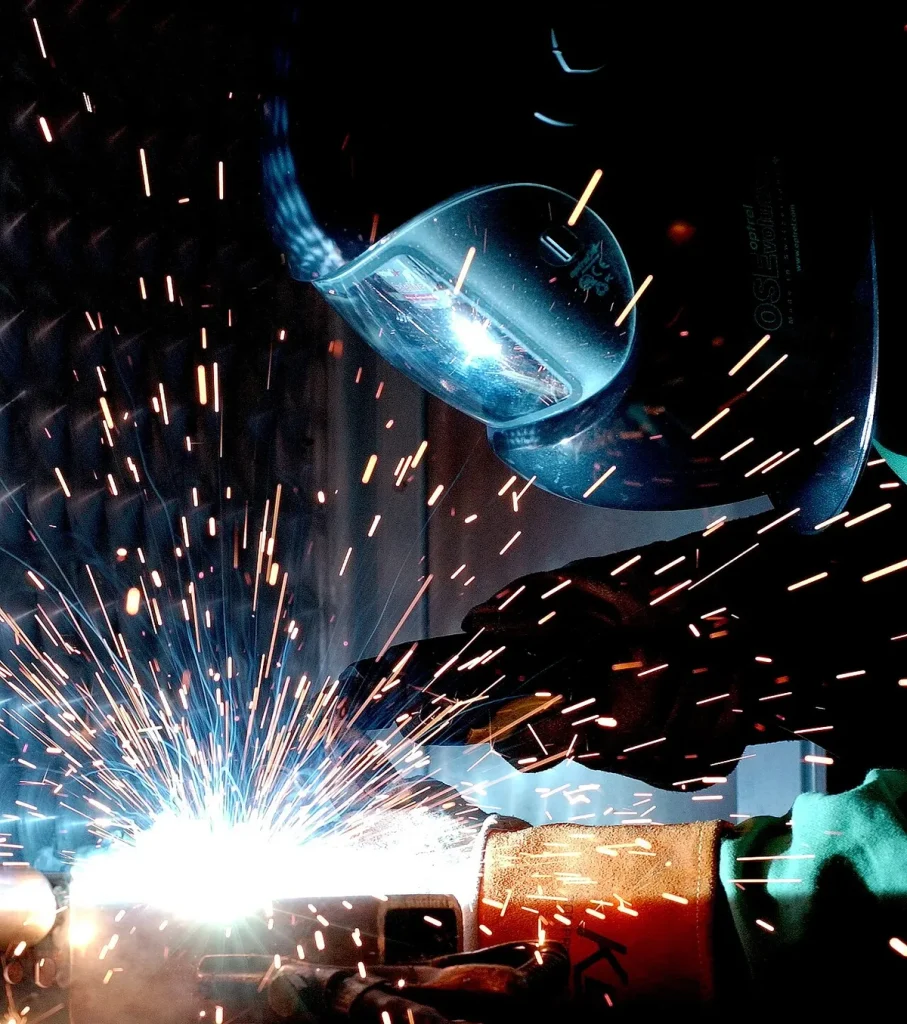 MIG welding arc brightness