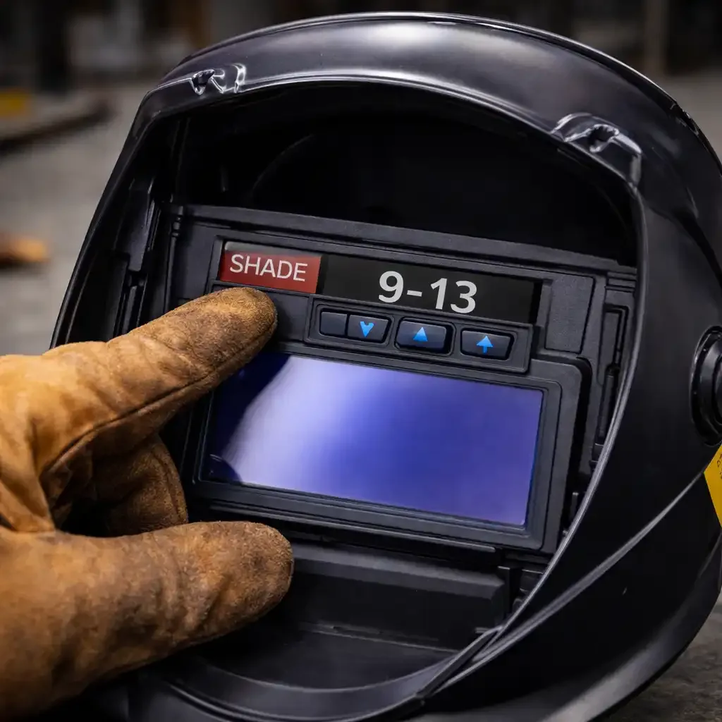 welding helmet shade number