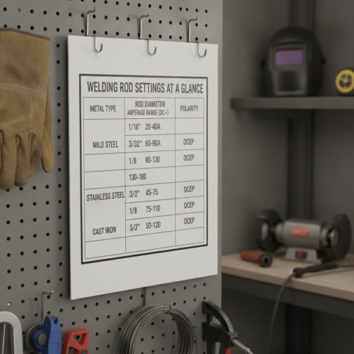 Welding Rod Settings Chart at a Glance