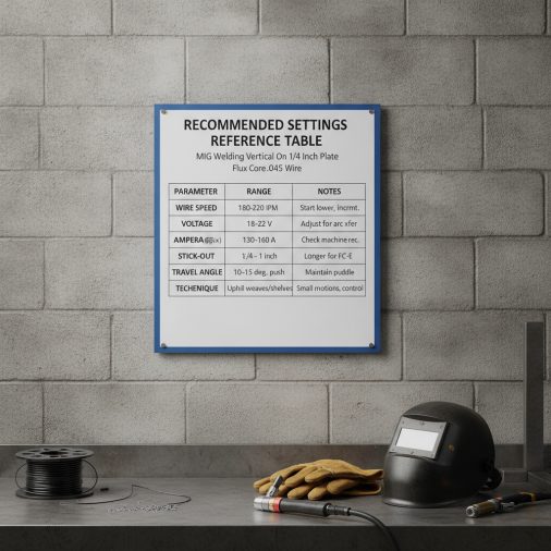 Recommended Settings Reference Table