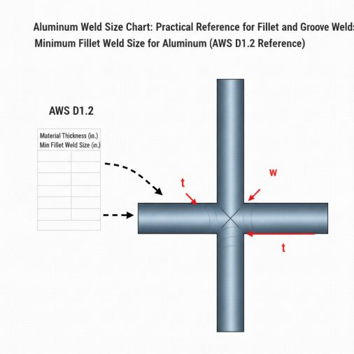 Minimum Fillet Weld Size for Aluminum (AWS D1.2 Reference)