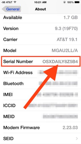 Using the Serial Number to Verify Model Specifications